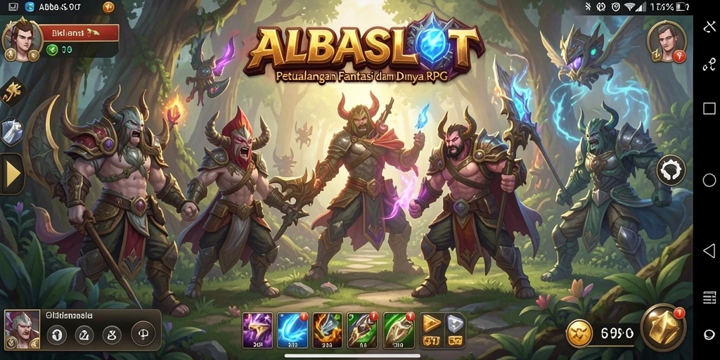Tangkapan layar menunjukkan aksi seru dalam permainan RPG ALBASLOT.