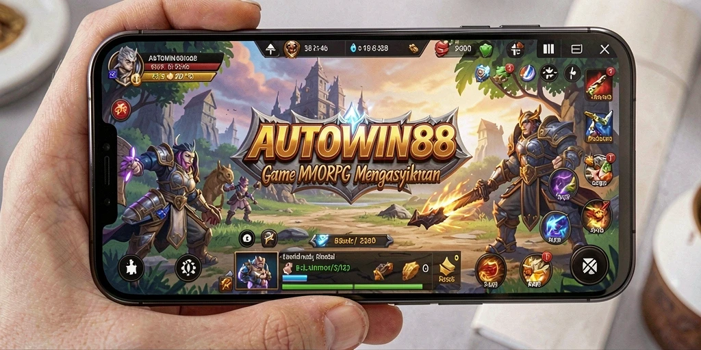 Screenshot gameplay AUTOWIN88 yang menampilkan aksi pertempuran epik MMORPG.