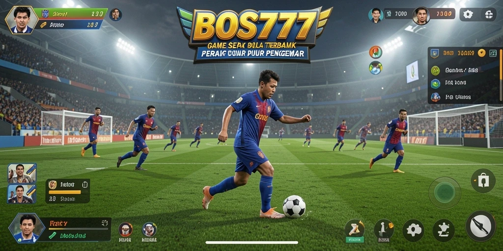 Gameplay seru dalam game sepak bola BOS777 dengan tim favorit.
