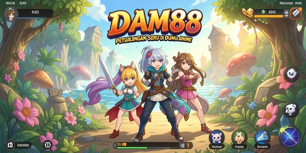 Menampilkan aksi pertarungan seru dalam DAM88 dengan karakter anime.