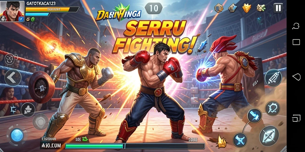Gameplay GATOTKACA123 yang menegangkan dan beraksi.