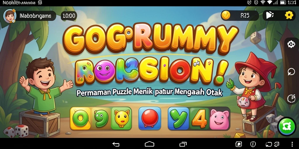 Tampilan gameplay GOGORUMMY dengan berbagai puzzle menantang.