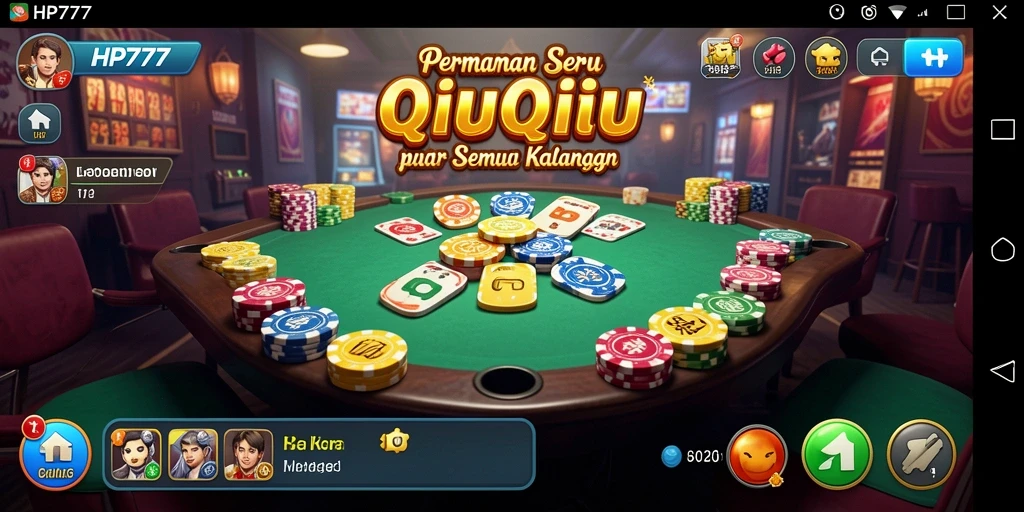 Tampilan gameplay QiuQiu di HP777 yang seru dan menantang.