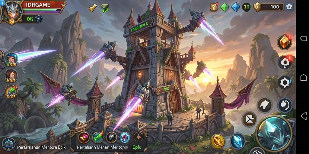 Gambaran gameplay menara yang menantang di IDRGAME.