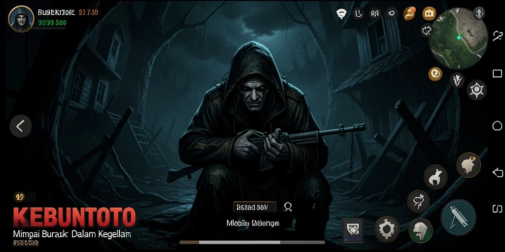 Gambaran gameplay KEBUNTOTO yang menegangkan dan penuh kengerian.