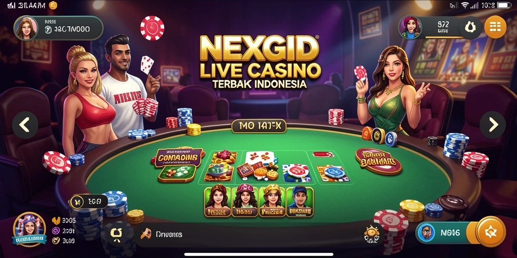 Screenshot NEXGID menampilkan dealer langsung dalam permainan Live Casino.