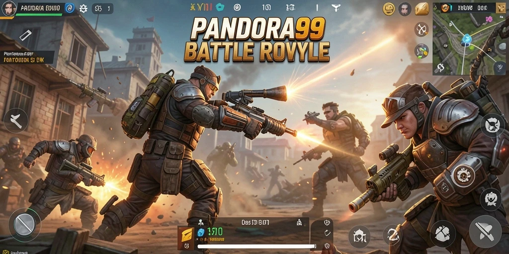 Tangkapan layar utama <strong>PANDORA99</strong> dengan aksi Battle Royale yang mendebarkan.