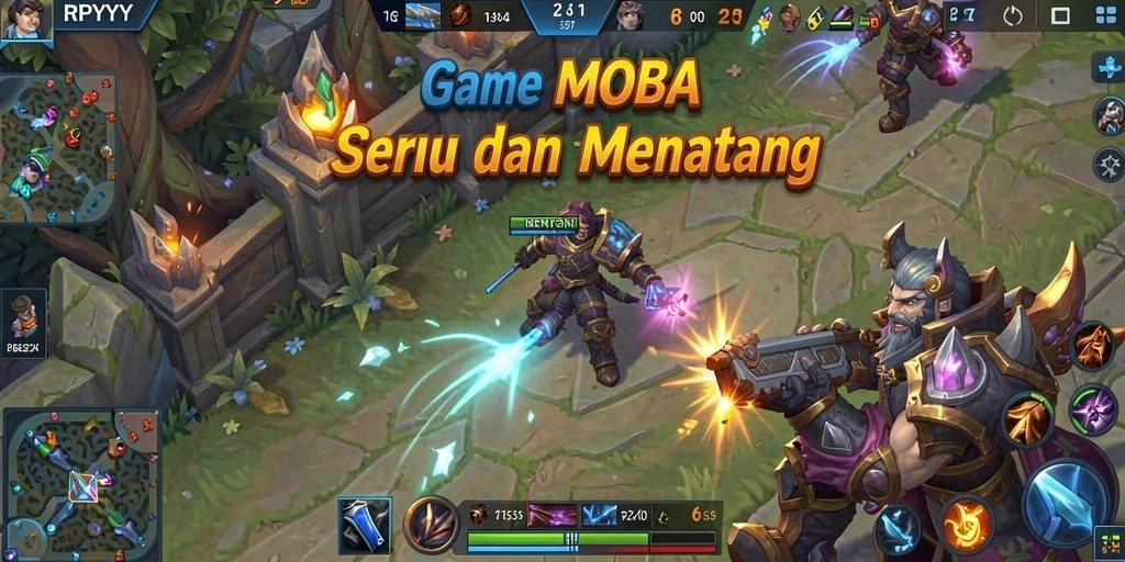 Screenshot gameplay RPYYY menampilkan aksi pertarungan yang intens.