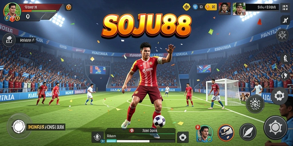 Tangkapan layar SOJU88 menunjukkan momen seru dalam permainan olahraga.