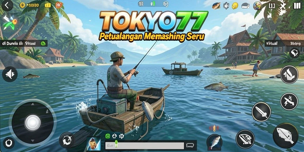 Screenshot gameplay TOKYO77 menunjukkan pengalaman memancing yang seru dan imersif.