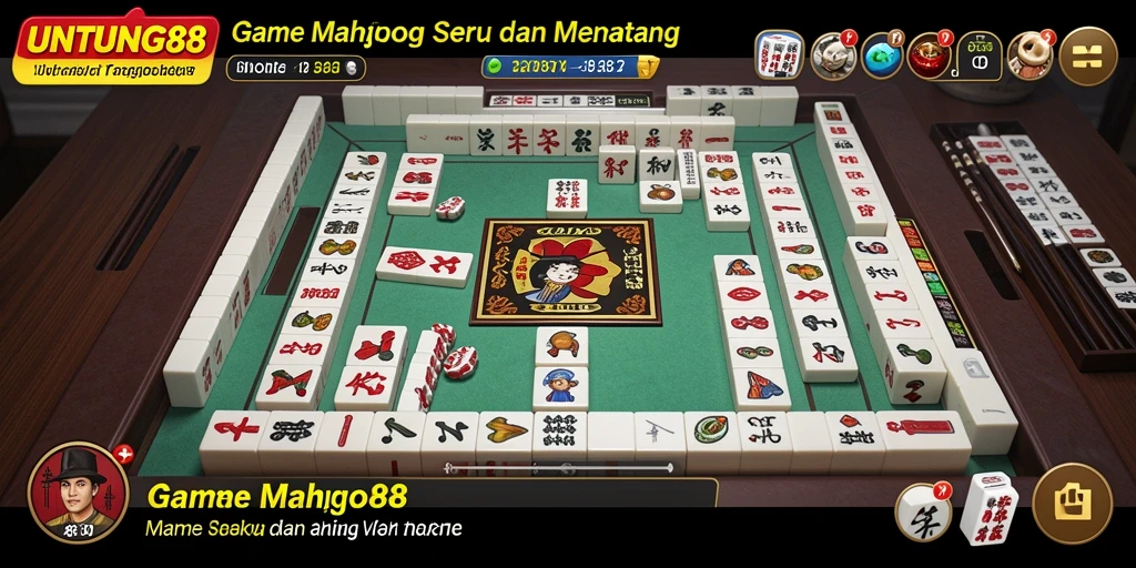 Screenshot UNTUNG88 menampilkan gameplay seru Mahjong.