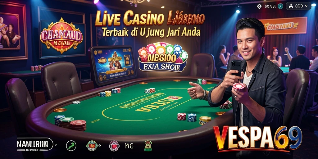 Tangkapan layar gameplay VESPA69 yang menampilkan dealer profesional dan pemain aktif.